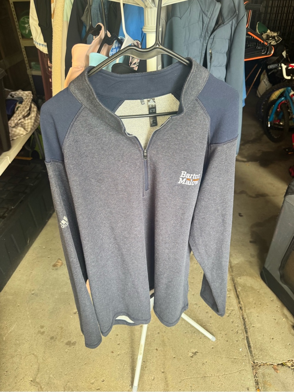 adidas Men's Heather Navy Quarter-Zip Pullover